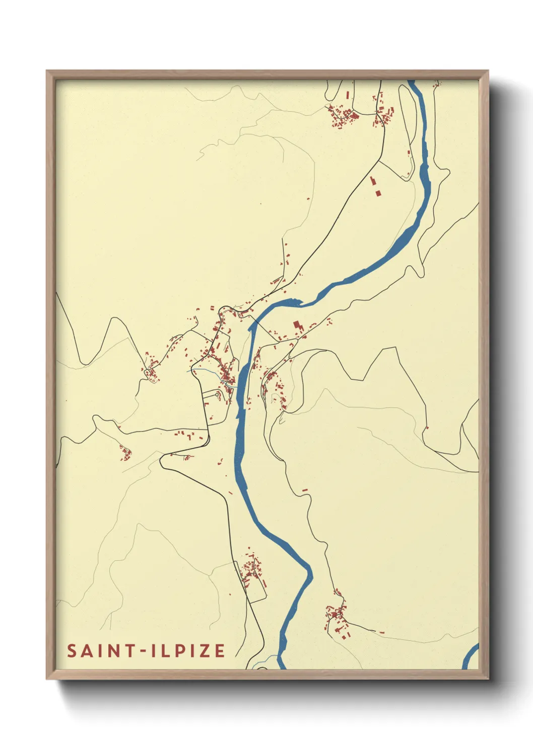 Une affiche de carte sur Saint-Ilpize