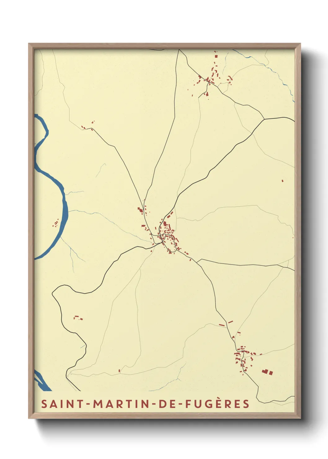 Une affiche de carte sur Saint-Martin-de-Fugères