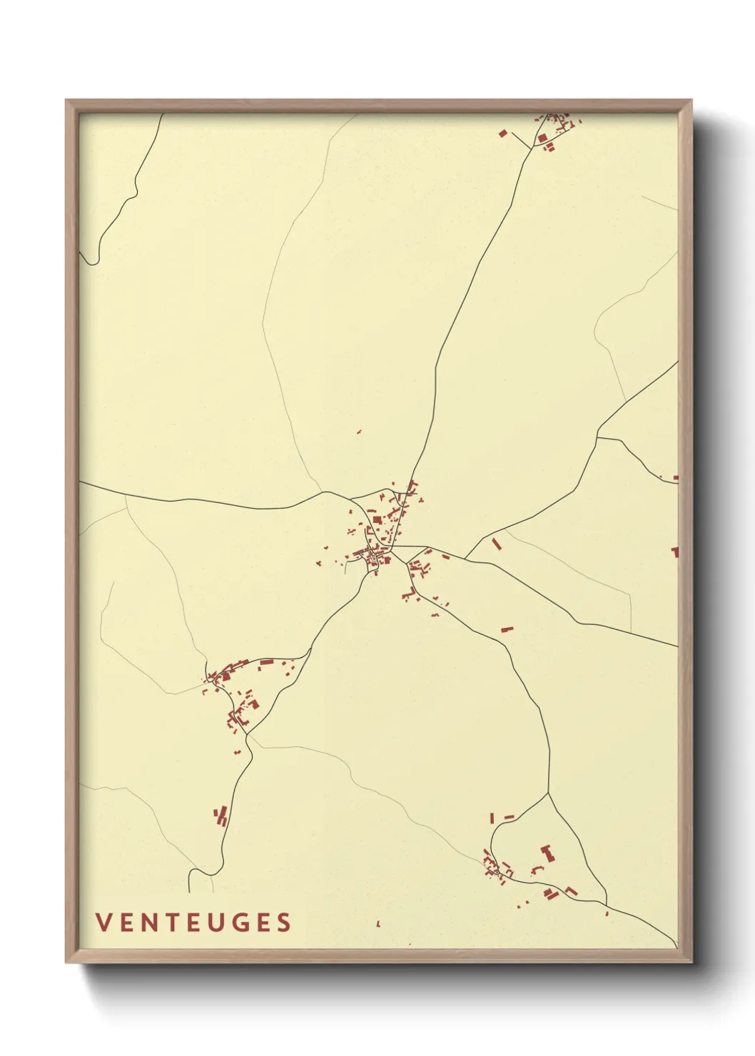 Une affiche de carte sur Venteuges