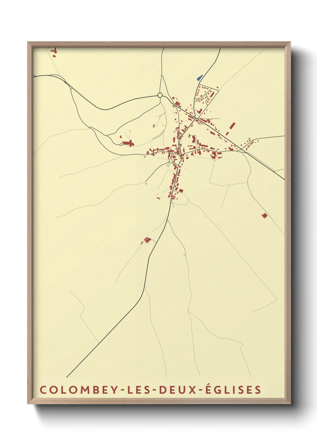 Une affiche de carte sur Colombey-les-Deux-Églises