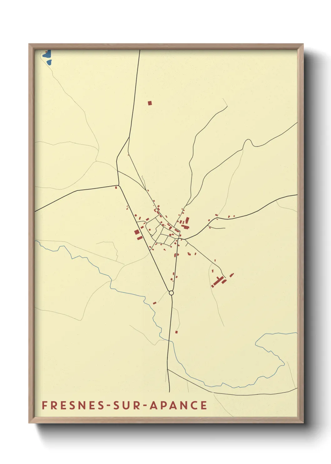 Une affiche de carte sur Fresnes-sur-Apance