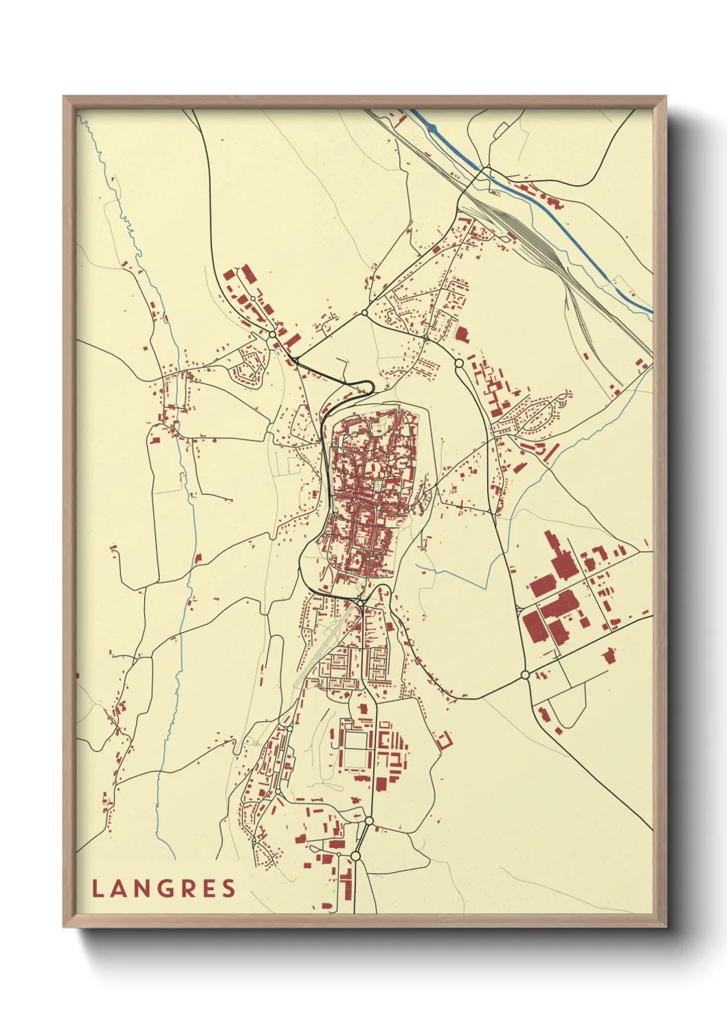 Une affiche de carte sur Langres