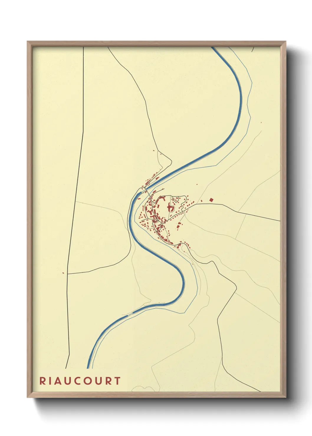 Une affiche de carte sur Riaucourt