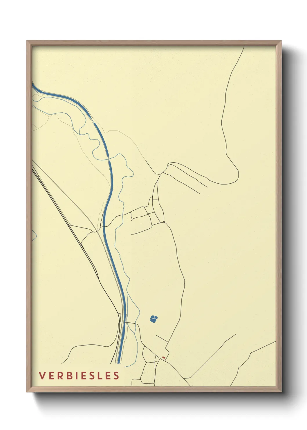 Une affiche de carte sur Verbiesles