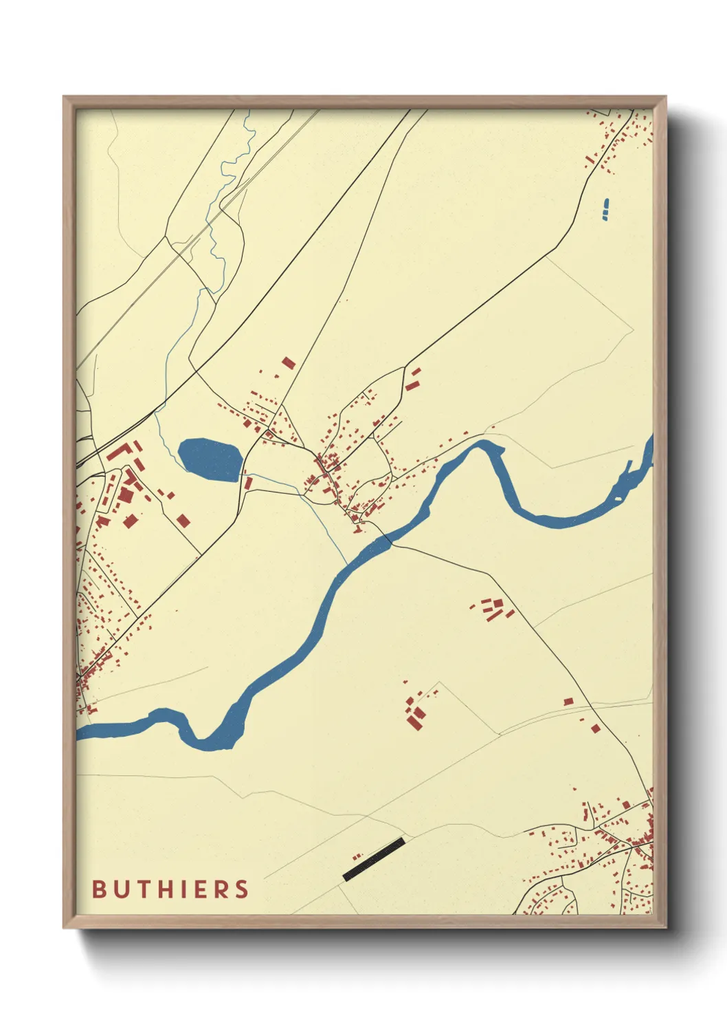 Une affiche de carte sur Buthiers