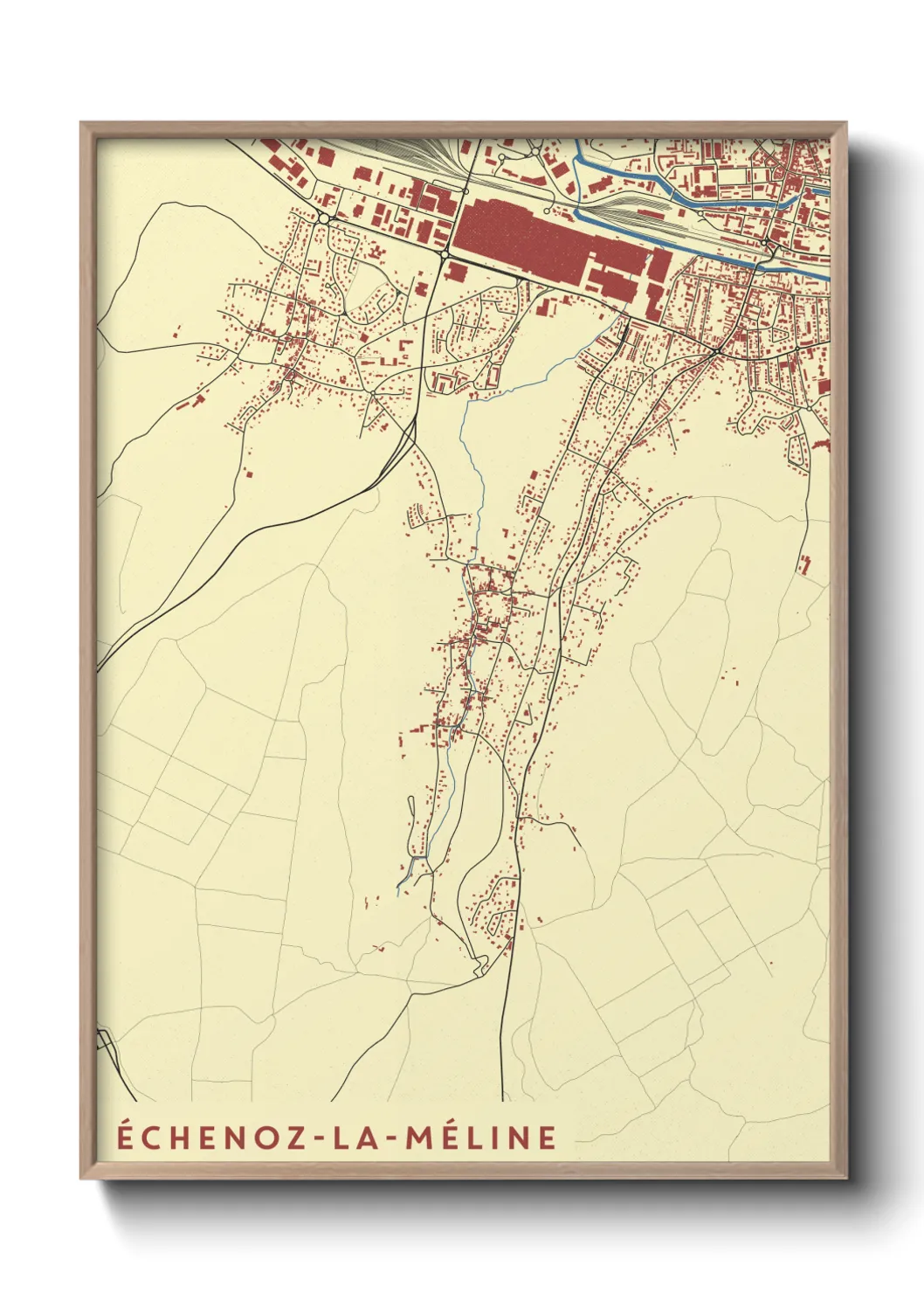 Une affiche de carte sur Échenoz-la-Méline