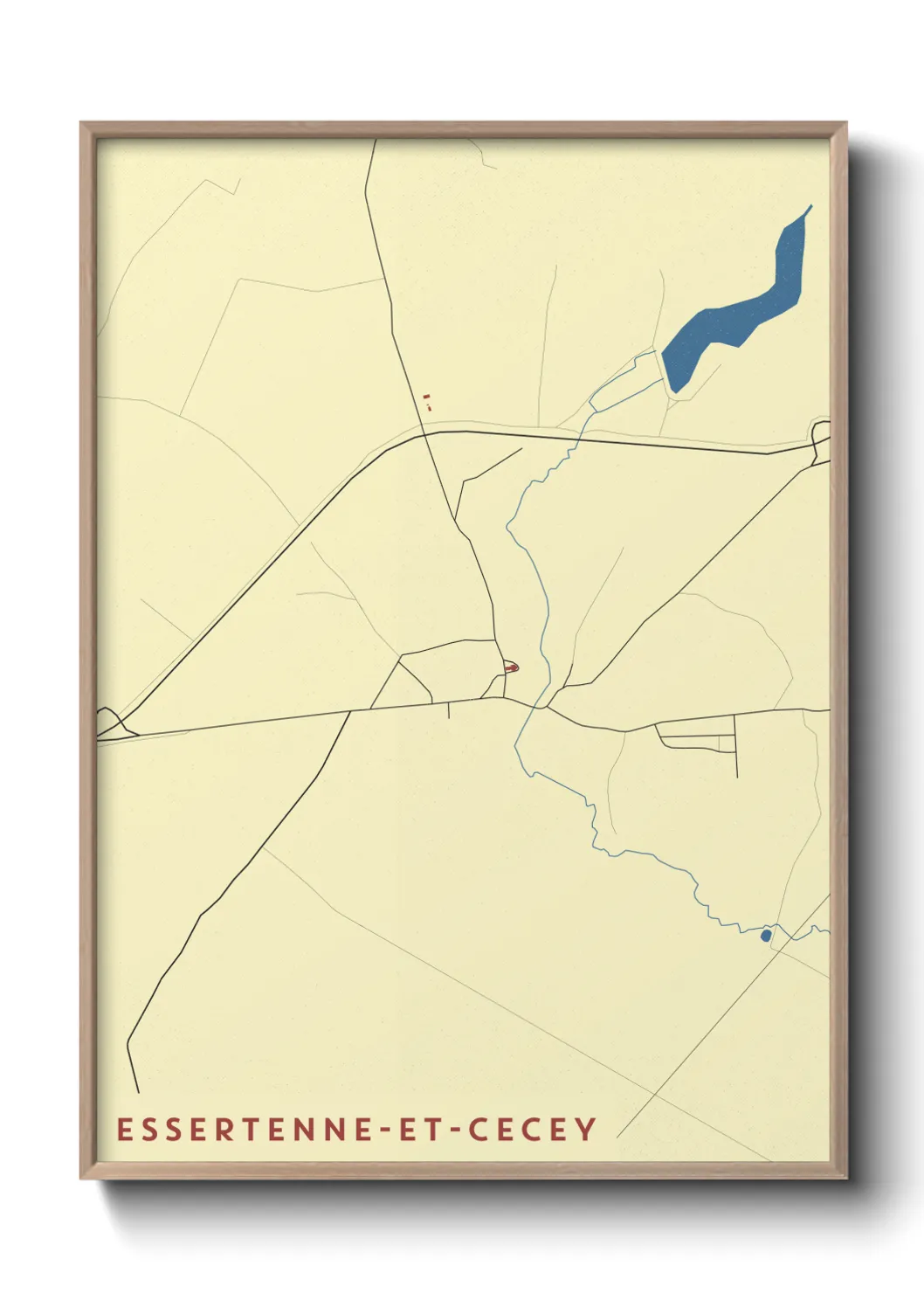 Une affiche de carte sur Essertenne-et-Cecey