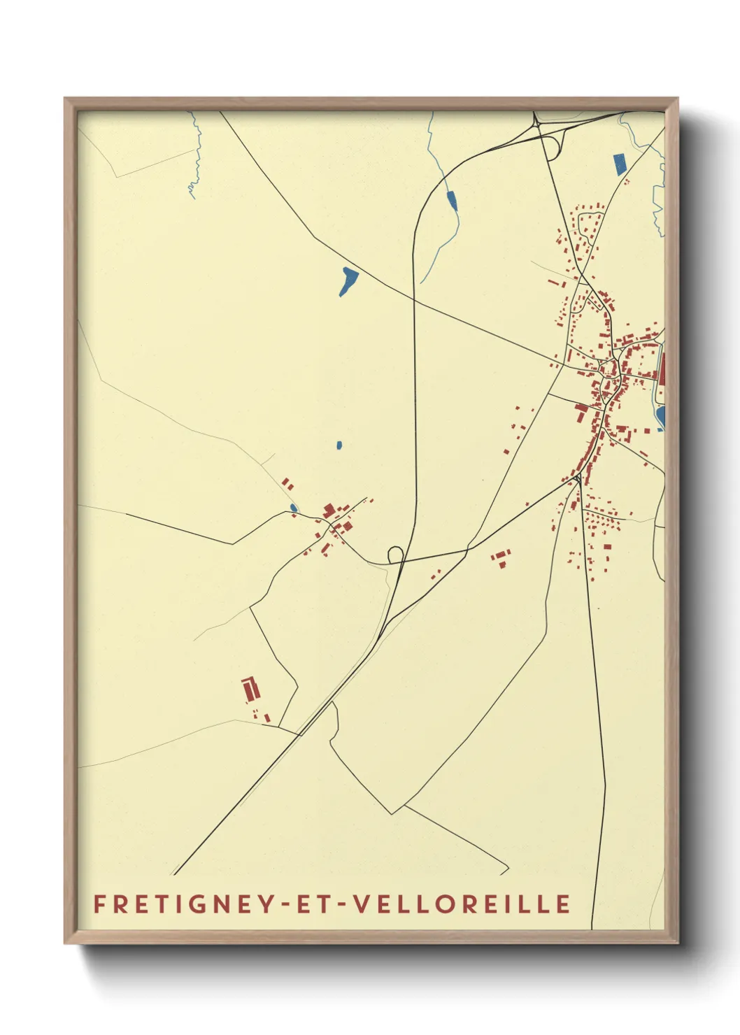 Une affiche de carte sur Fretigney-et-Velloreille