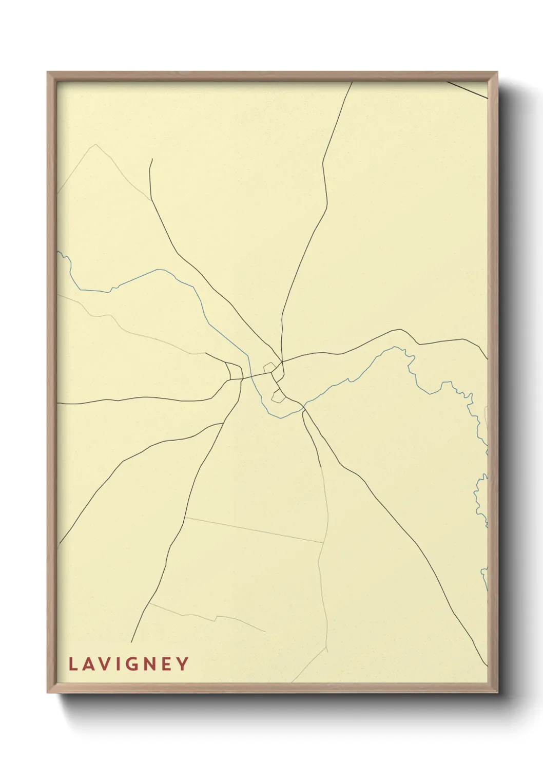 Une affiche de carte sur Lavigney