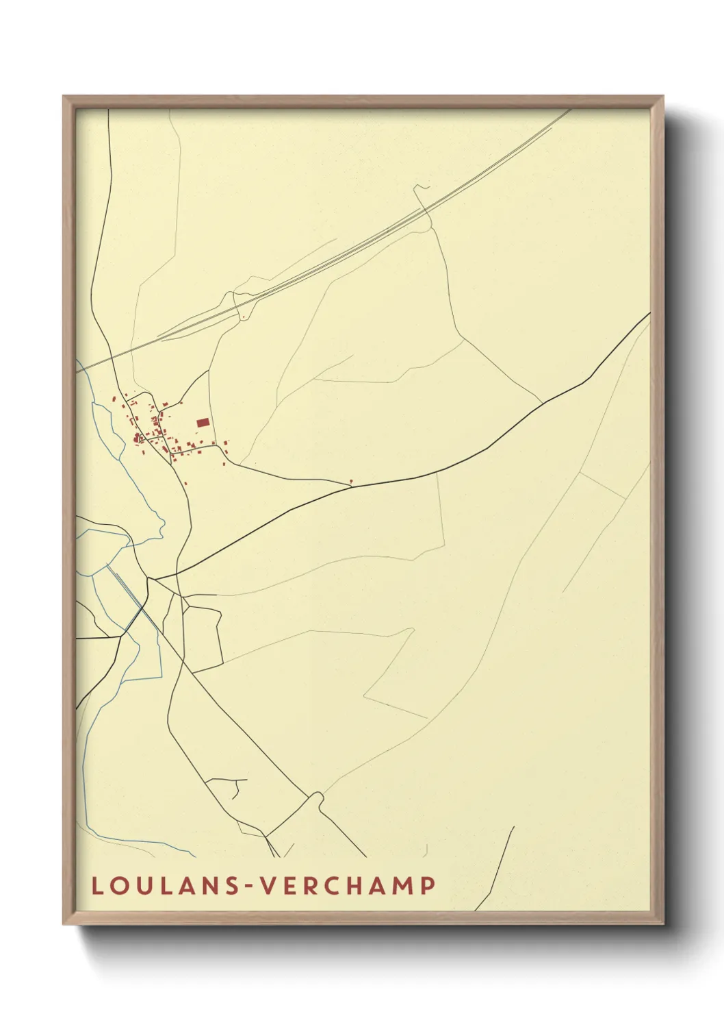 Une affiche de carte sur Loulans-Verchamp