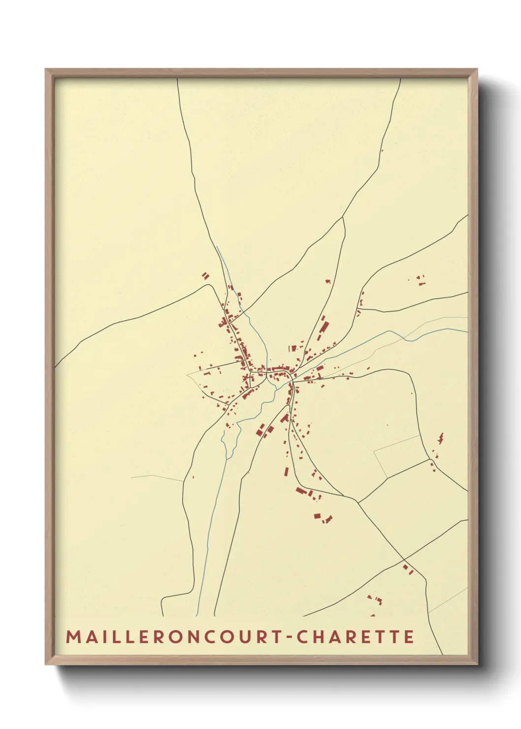Une affiche de carte sur Mailleroncourt-Charette
