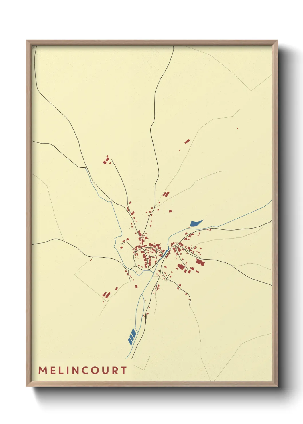 Une affiche de carte sur Melincourt