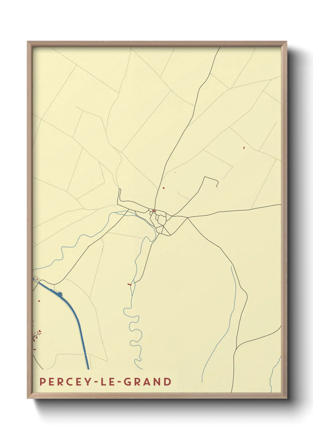 Une affiche de carte sur Percey-le-Grand