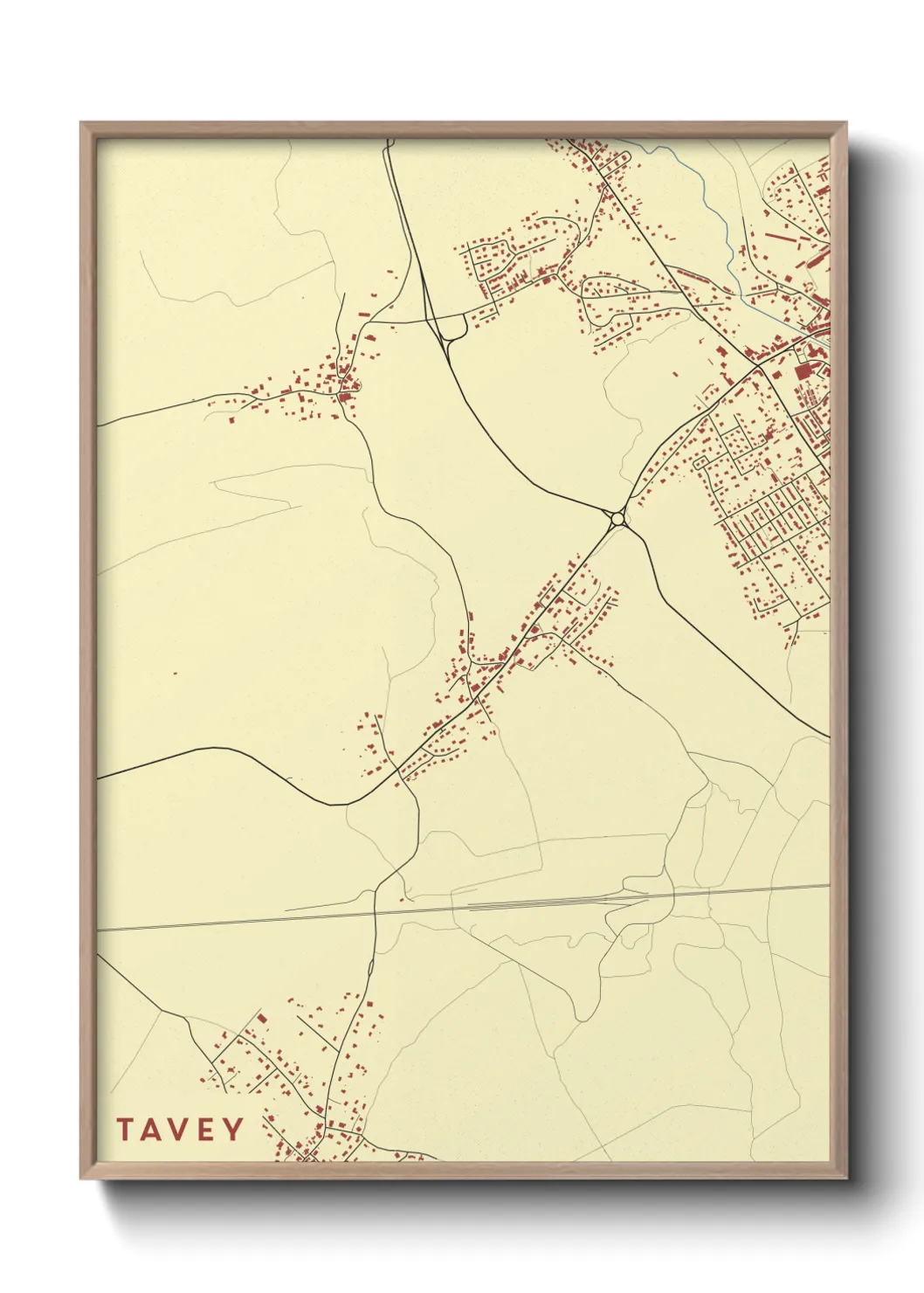 Une affiche de carte sur Tavey