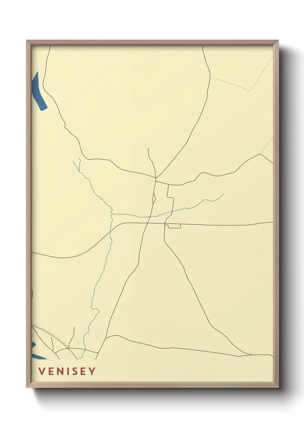 Une affiche de carte sur Venisey