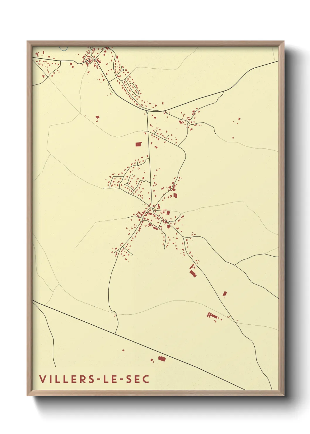 Une affiche de carte sur Villers-le-Sec