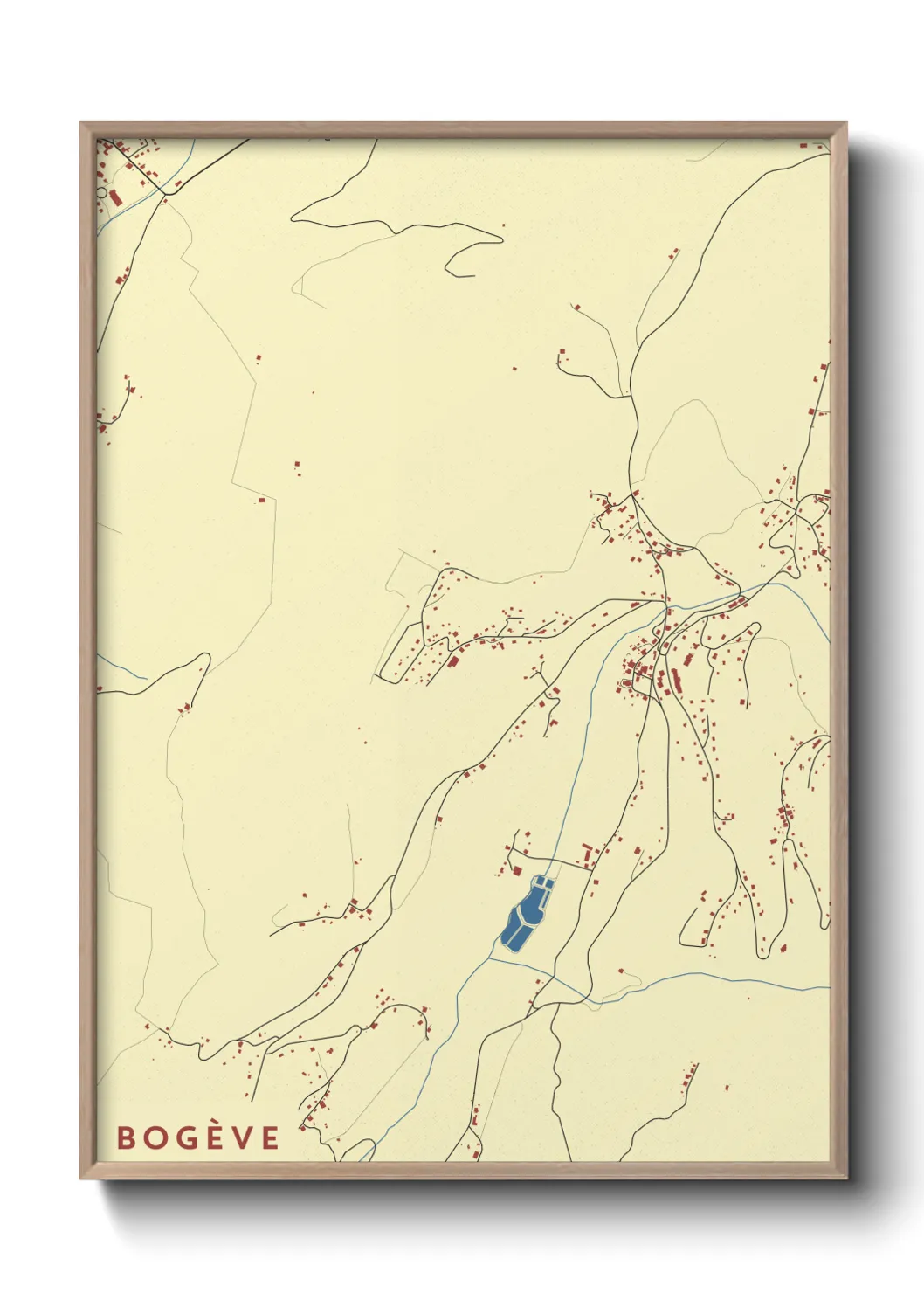 Une affiche de carte sur Bogève