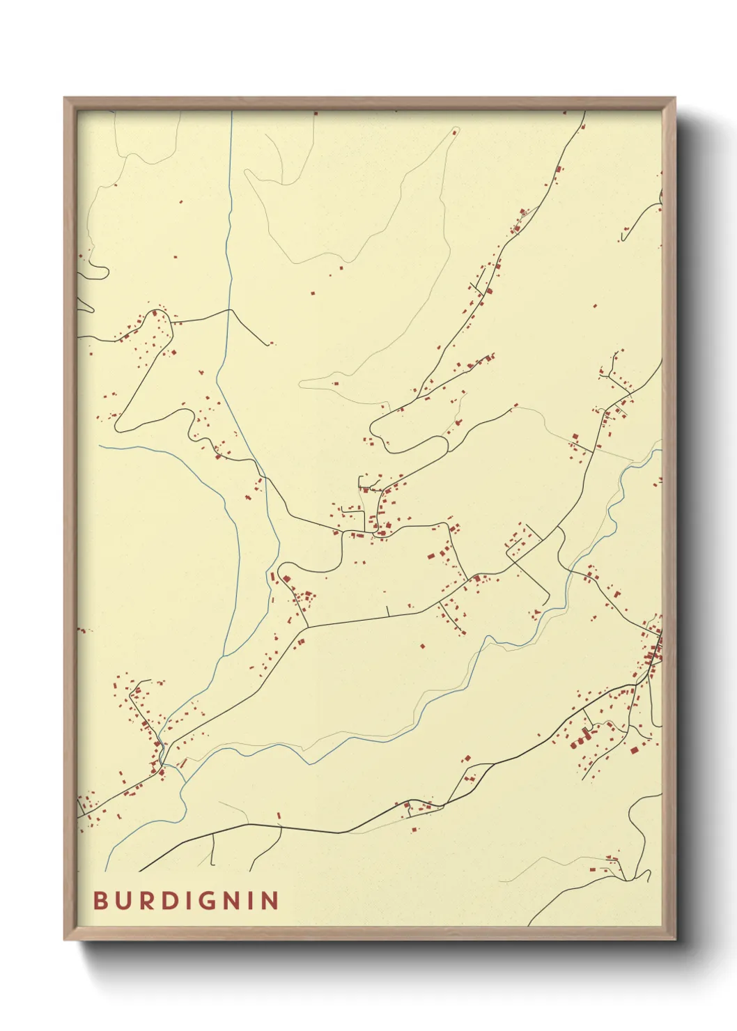 Une affiche de carte sur Burdignin
