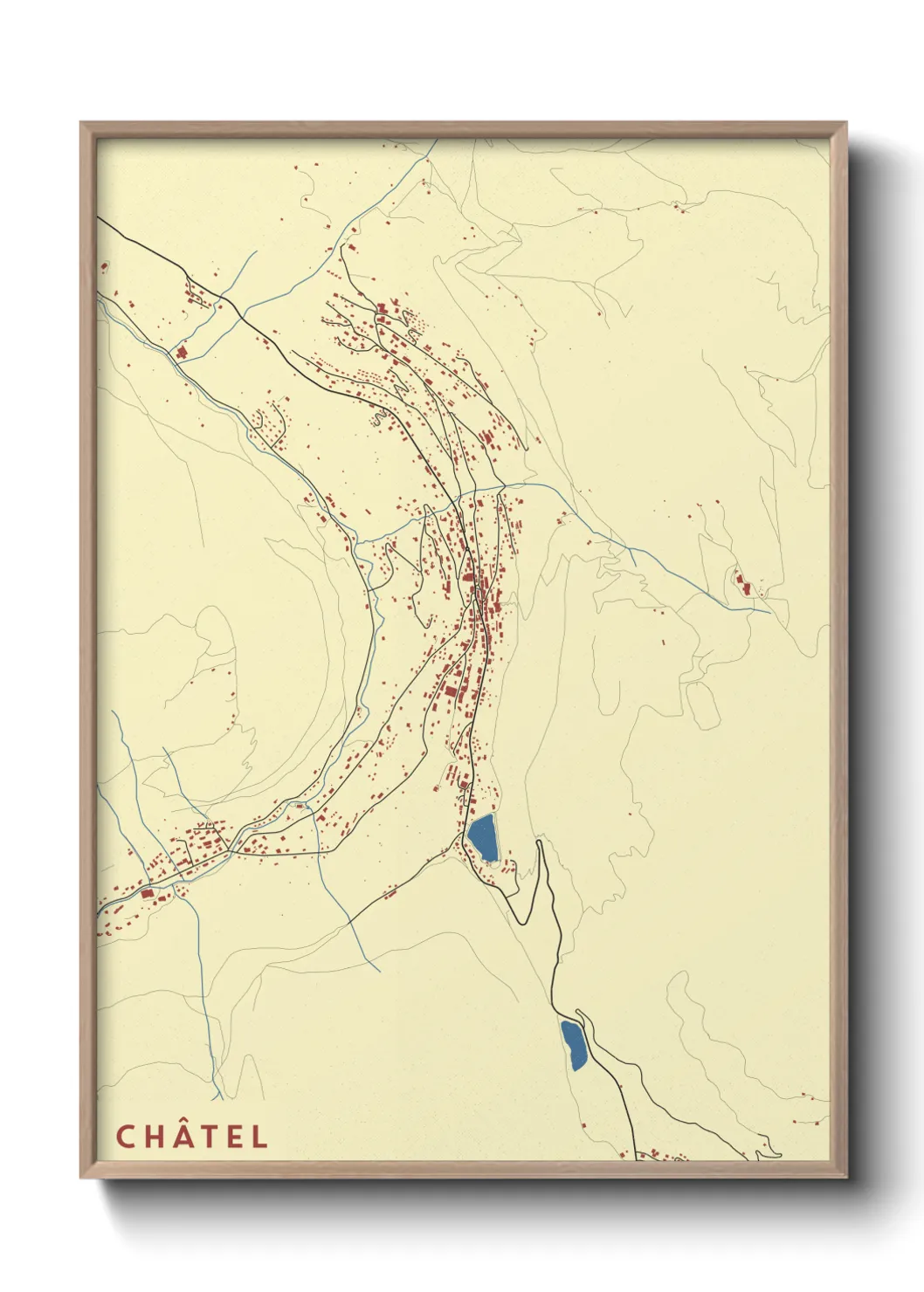Une affiche de carte sur Châtel