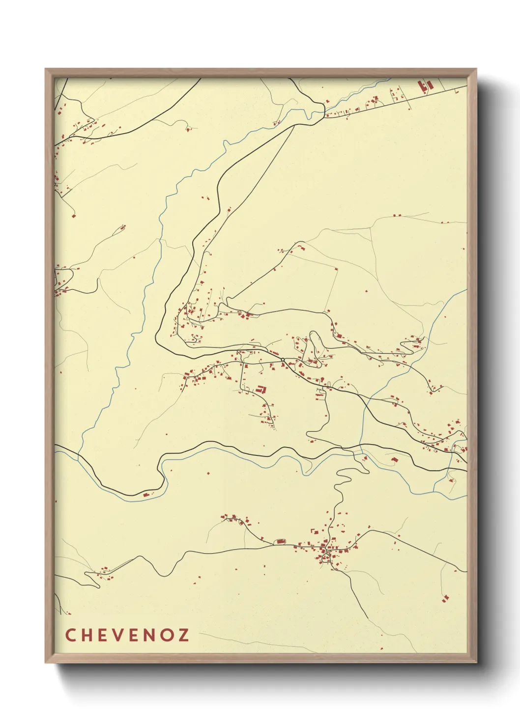 Une affiche de carte sur Chevenoz