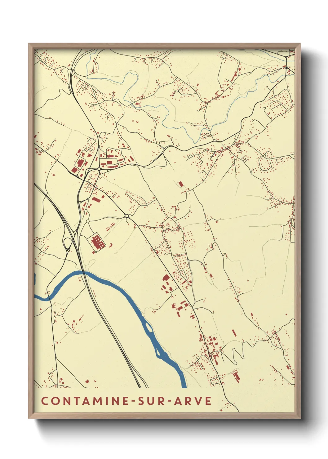 Une affiche de carte sur Contamine-sur-Arve