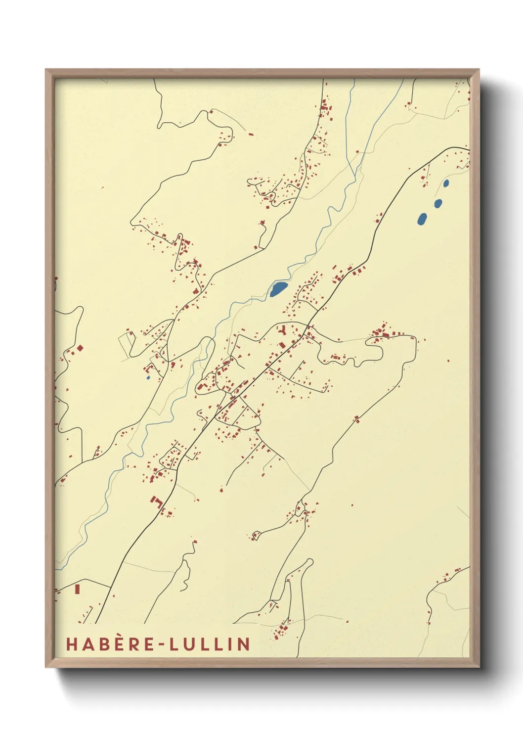 Une affiche de carte sur Habère-Lullin