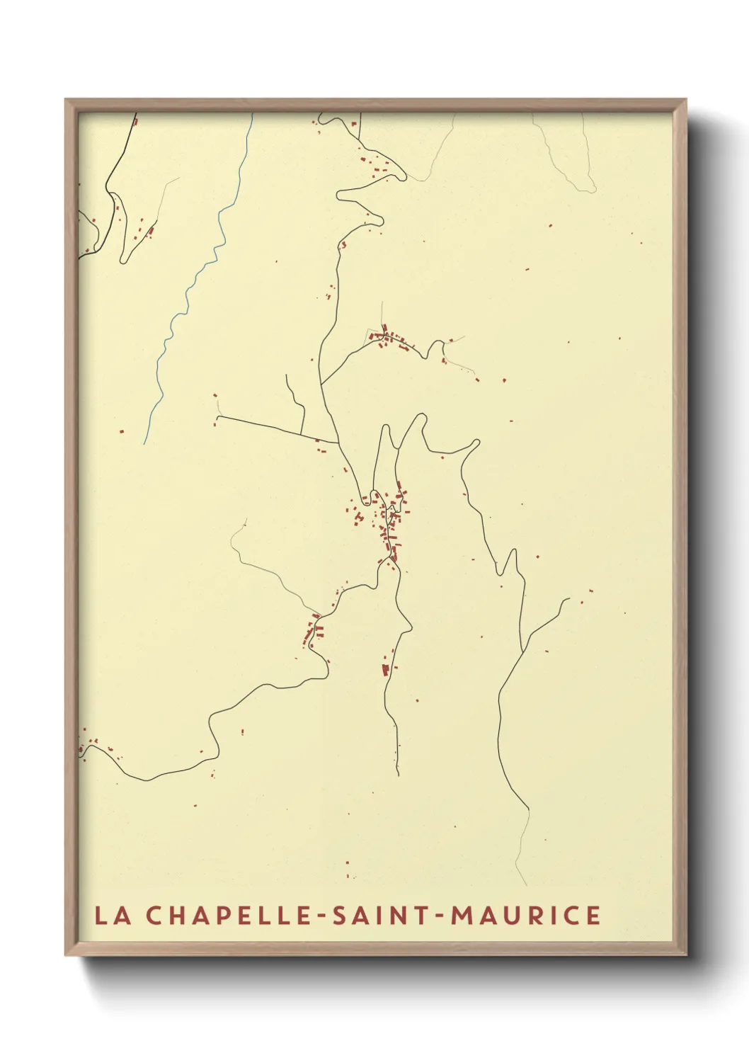 Une affiche de carte sur La Chapelle-Saint-Maurice