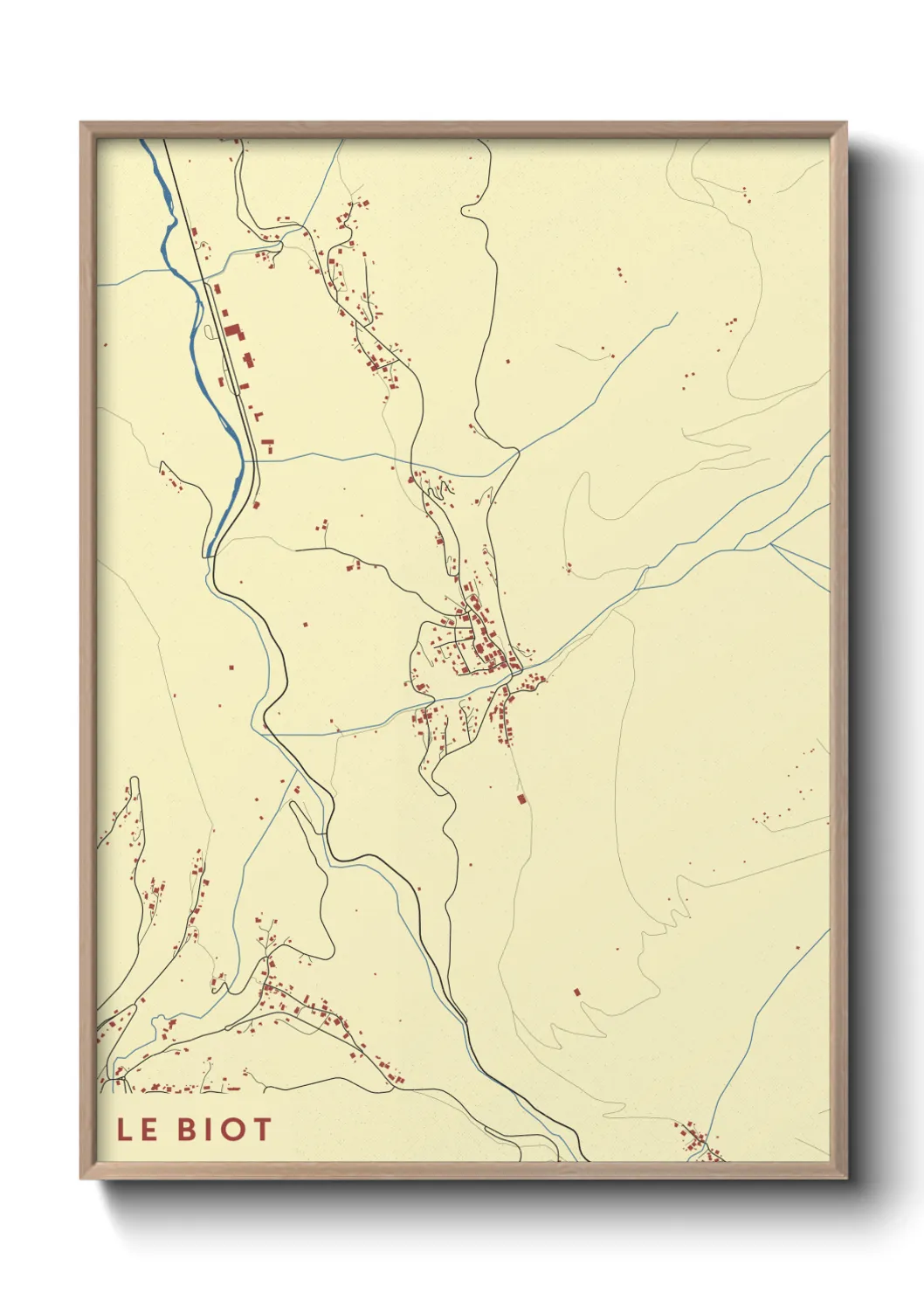 Une affiche de carte sur Le Biot