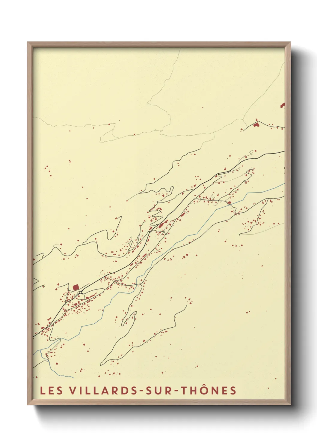 Une affiche de carte sur Les Villards-sur-Thônes