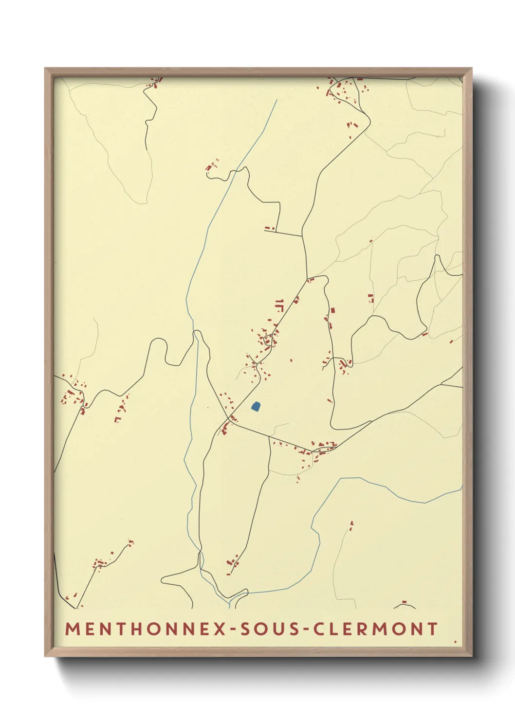 Une affiche de carte sur Menthonnex-sous-Clermont