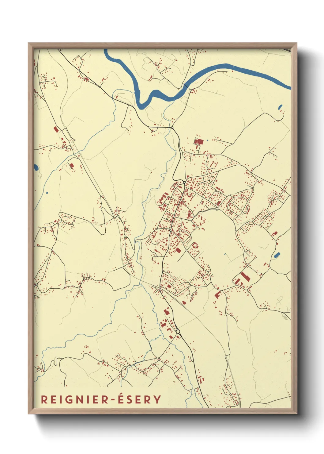 Une affiche de carte sur Reignier-Ésery