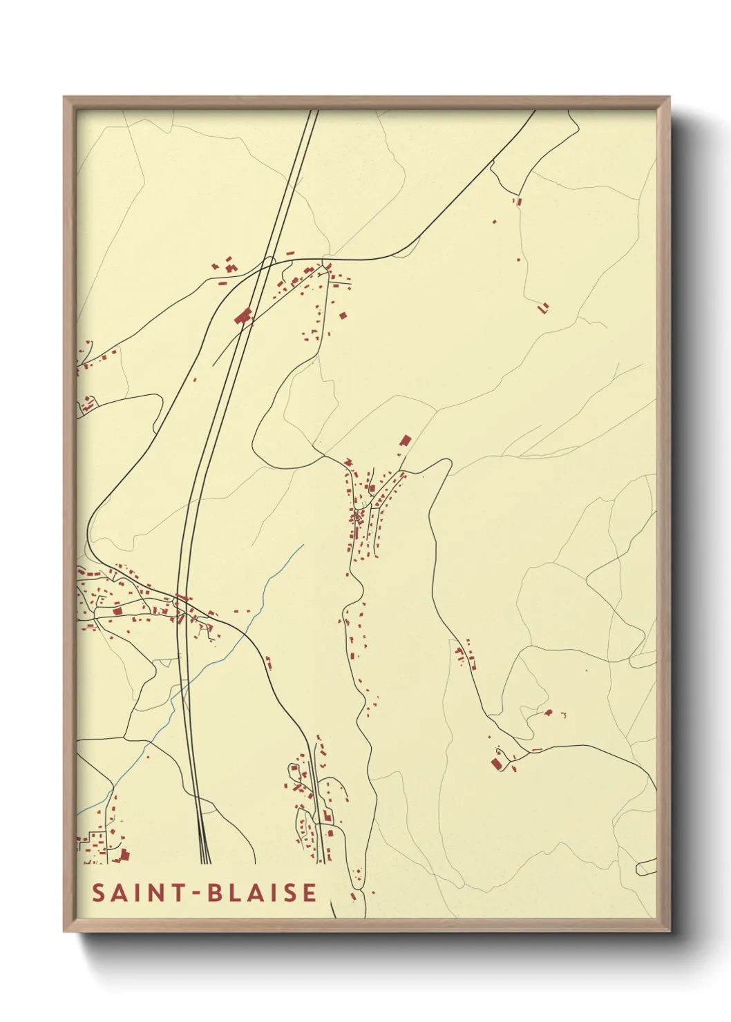 Une affiche de carte sur Saint-Blaise