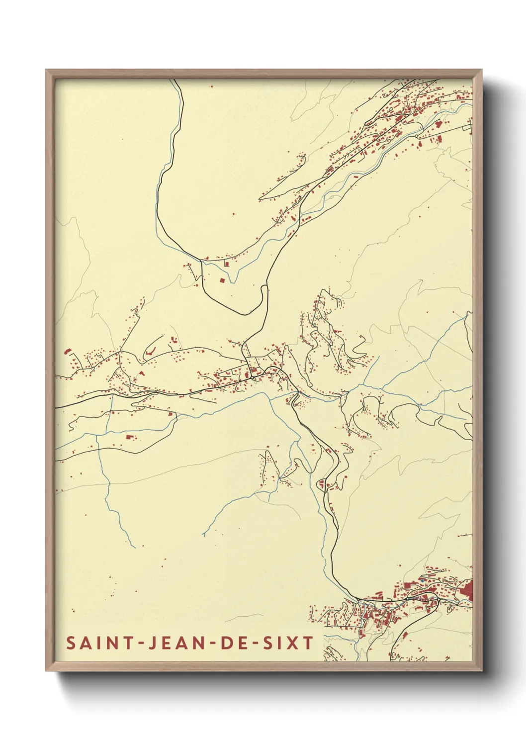 Une affiche de carte sur Saint-Jean-de-Sixt