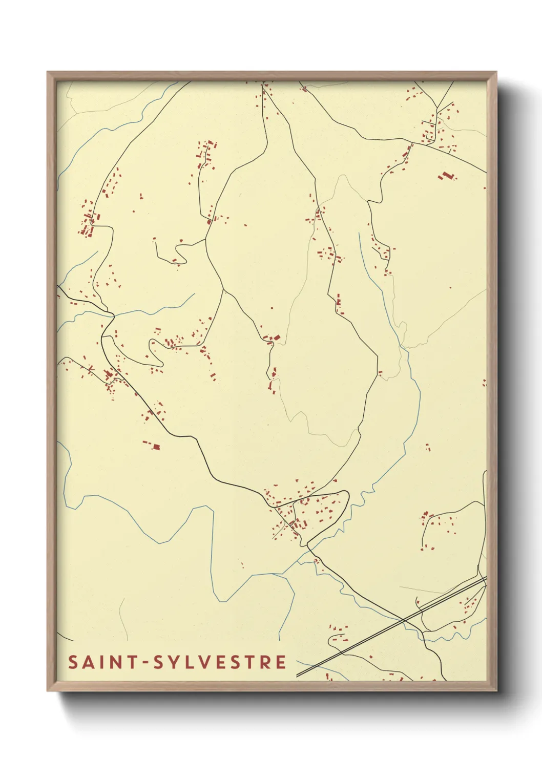 Une affiche de carte sur Saint-Sylvestre