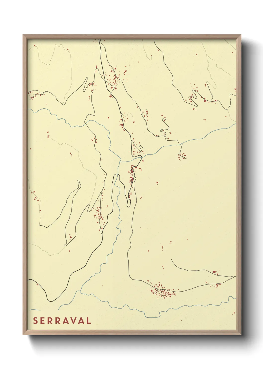 Une affiche de carte sur Serraval