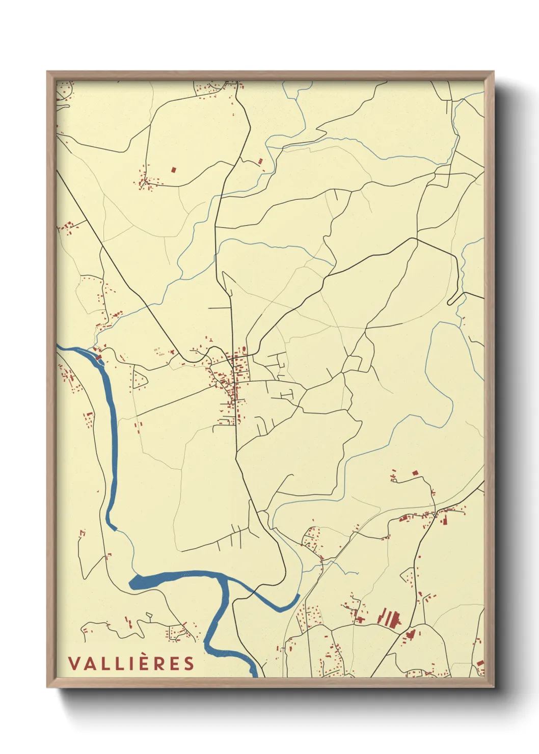 Une affiche de carte sur Vallières