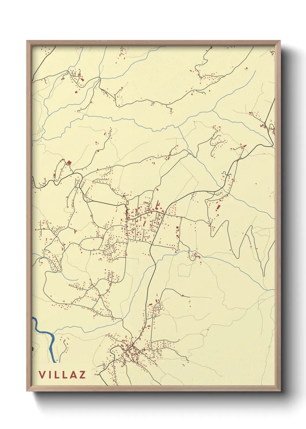 Une affiche de carte sur Villaz