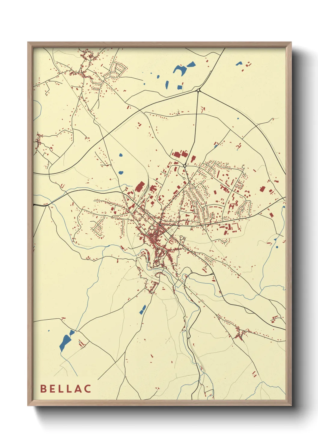 Une affiche de carte sur Bellac