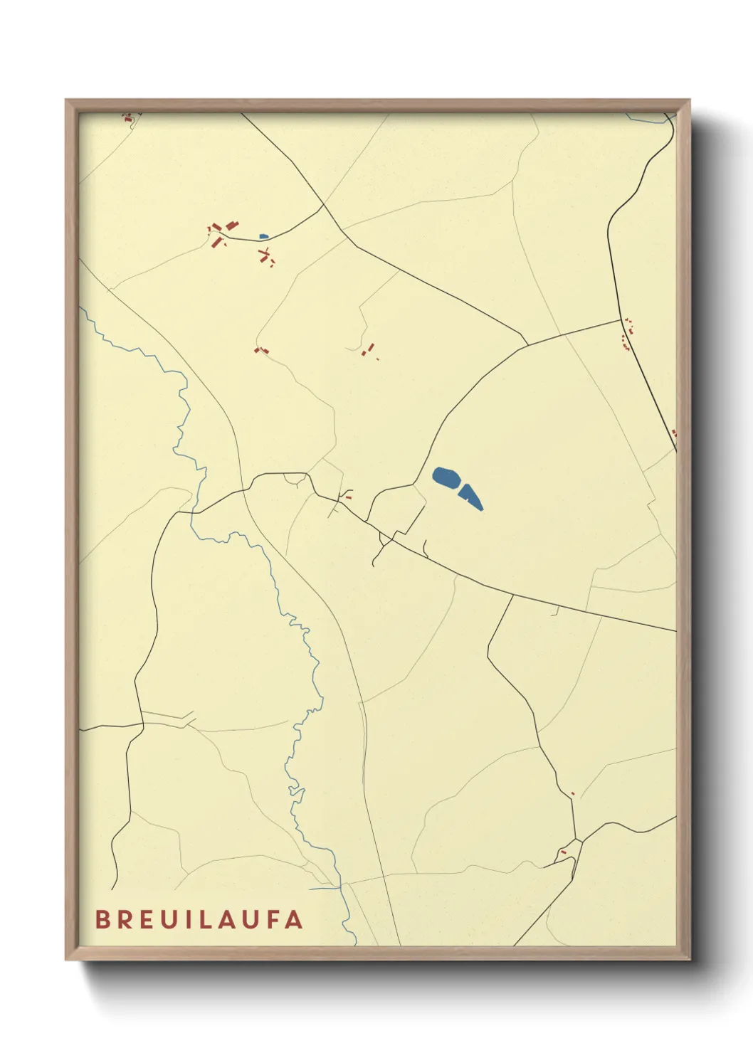 Une affiche de carte sur Breuilaufa