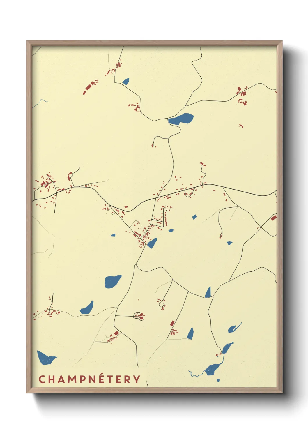 Une affiche de carte sur Champnétery