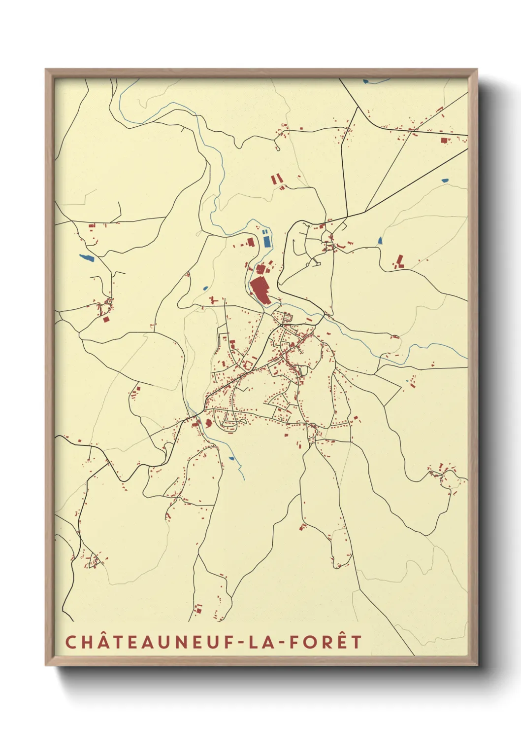 Un poster carteChâteauneuf-la-Forêt