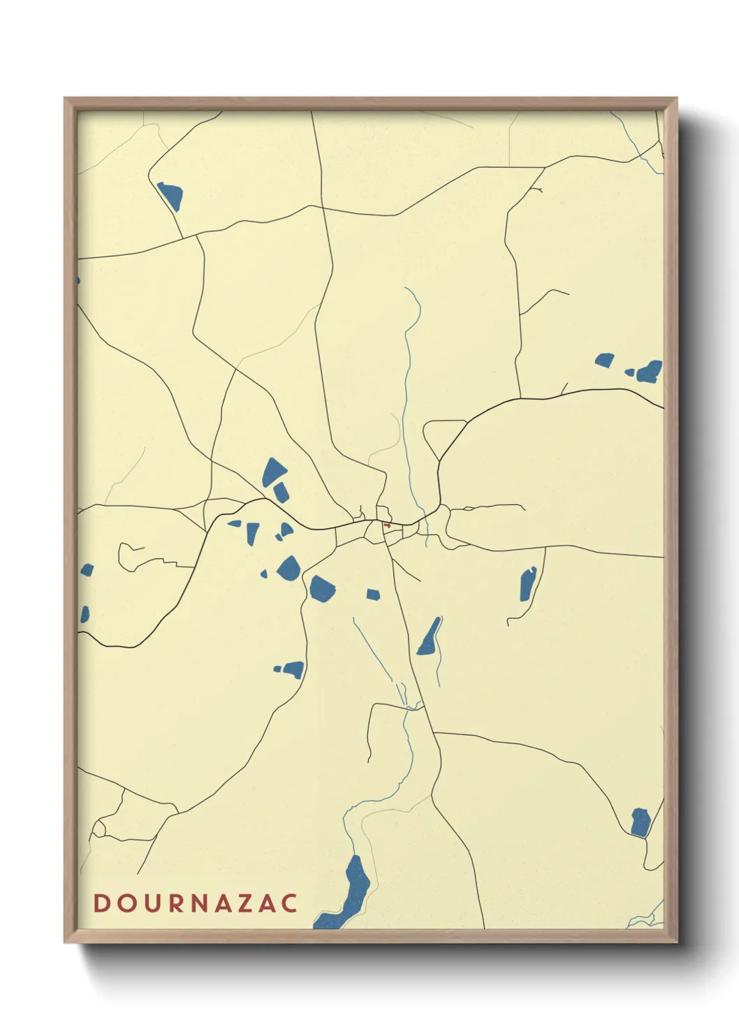 Une affiche de carte sur Dournazac