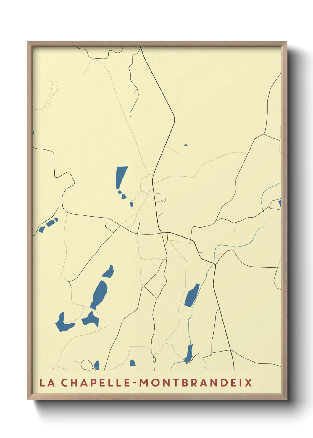 Une affiche de carte sur La Chapelle-Montbrandeix