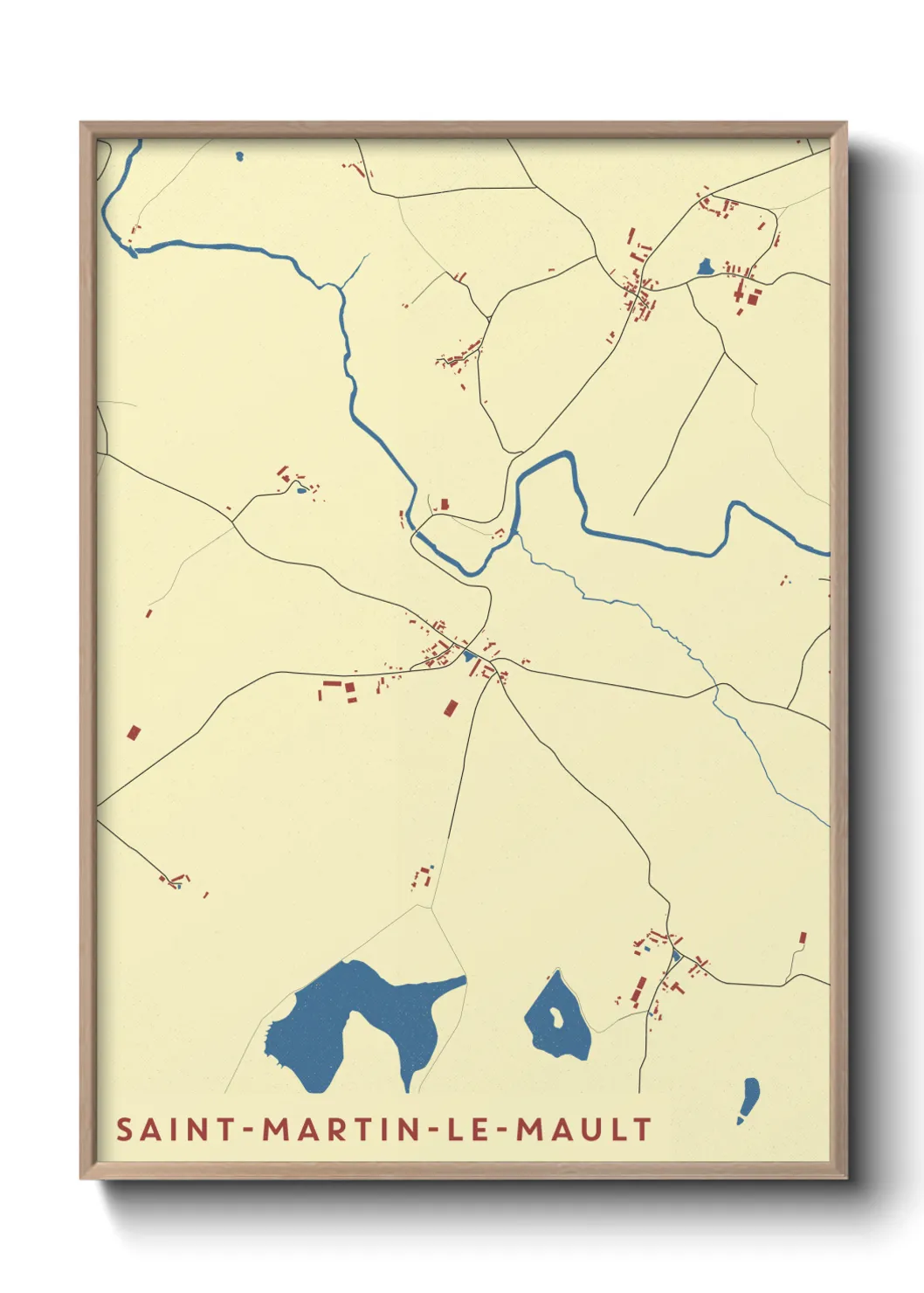 Une affiche de carte sur Saint-Martin-le-Mault