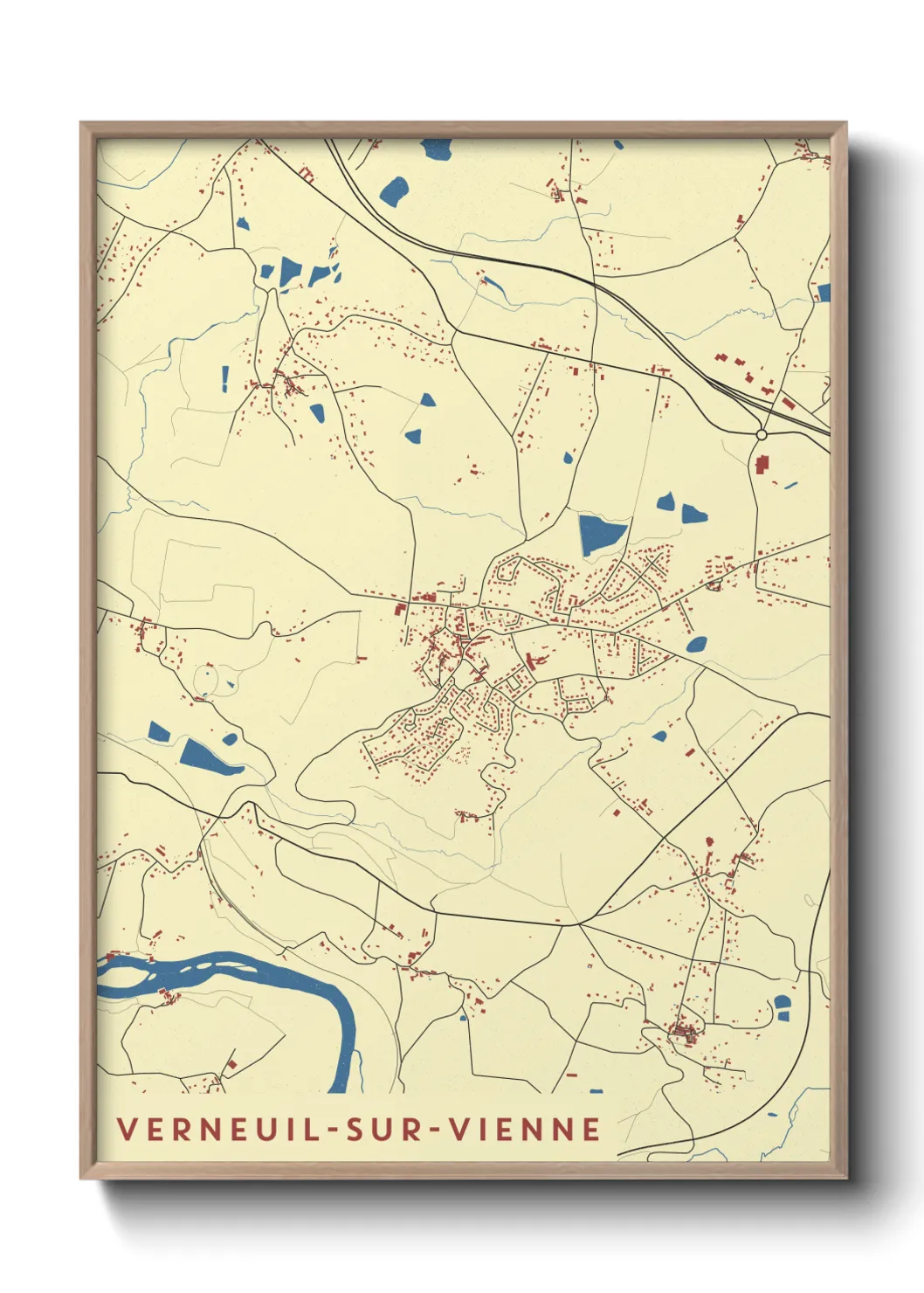 Un poster carteVerneuil-sur-Vienne