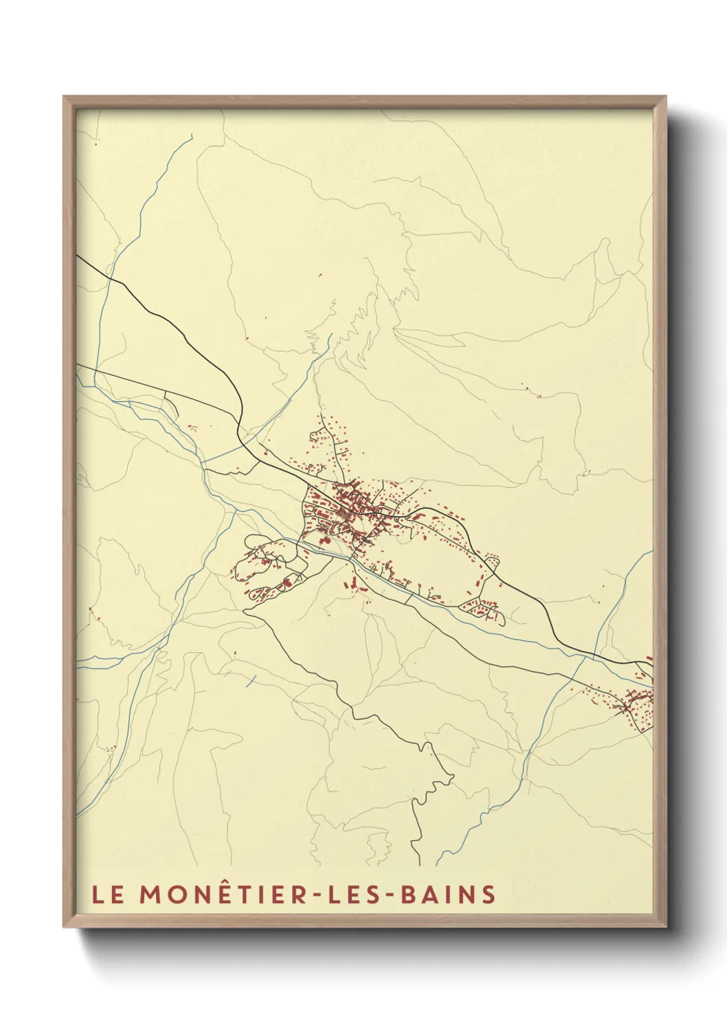 Une affiche de carte sur Le Monêtier-les-Bains