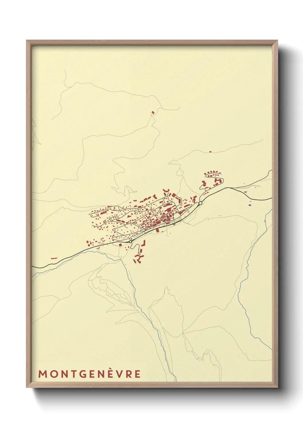 Une affiche de carte sur Montgenèvre