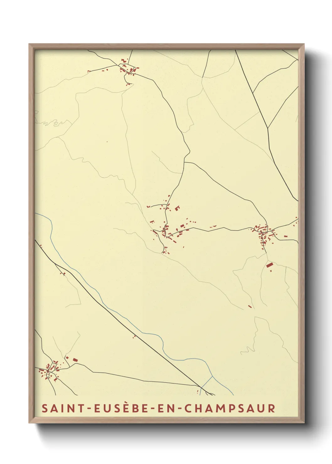 Une affiche de carte sur Saint-Eusèbe-en-Champsaur