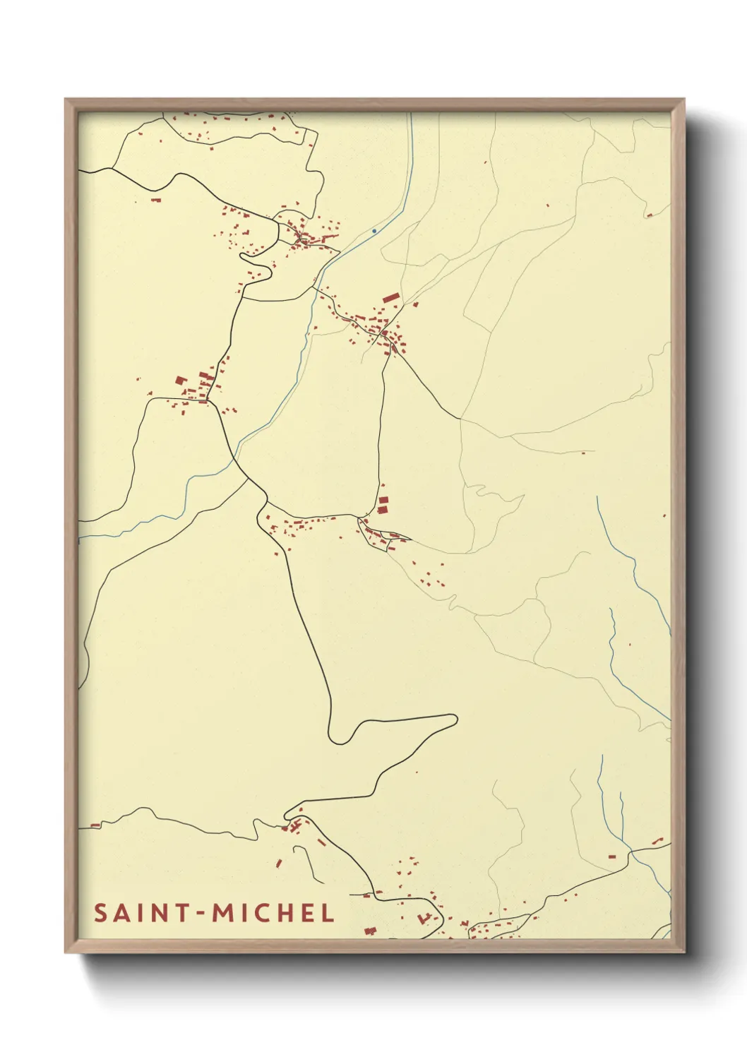 Une affiche de carte sur Saint-Michel