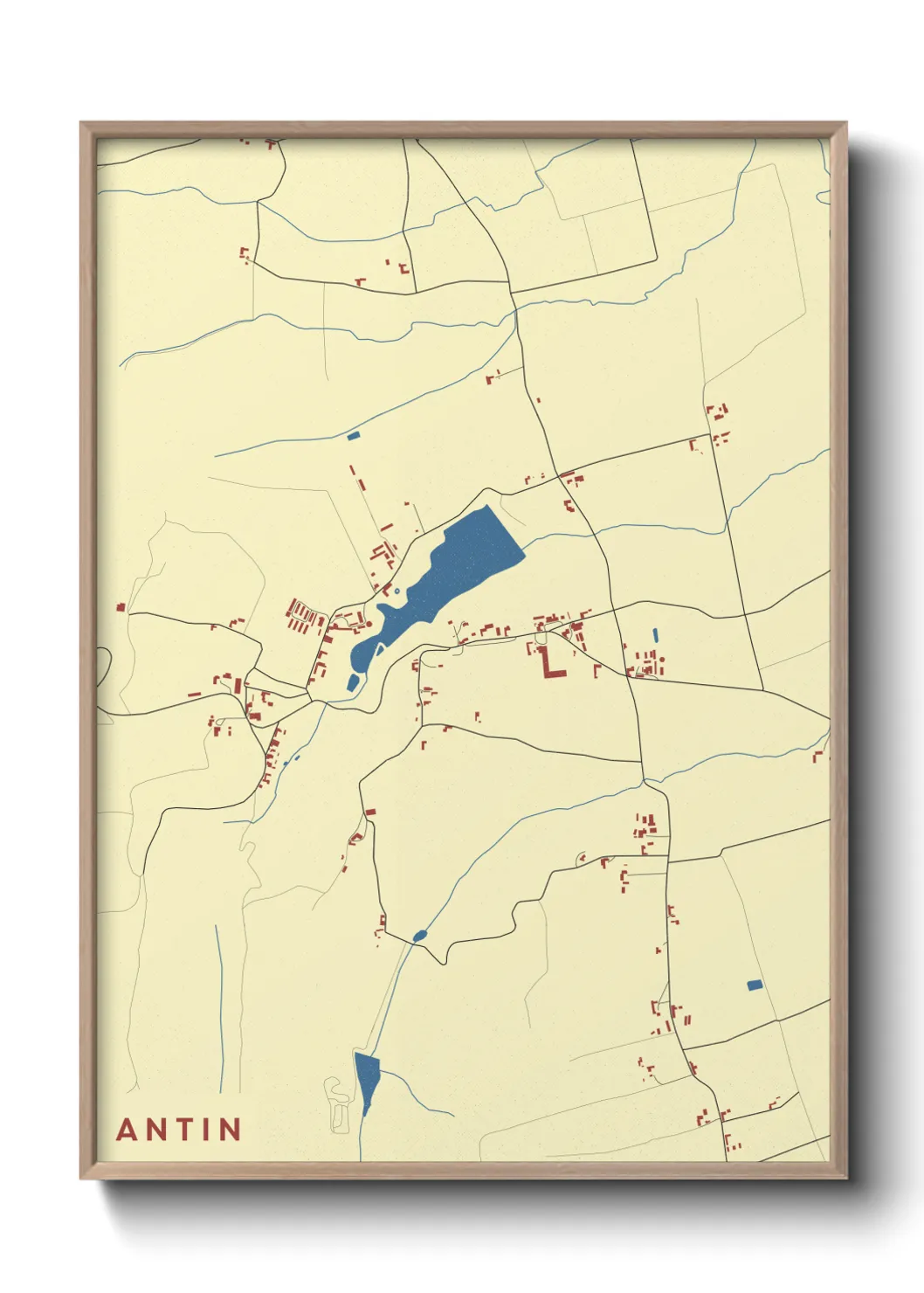 Une affiche de carte sur Antin